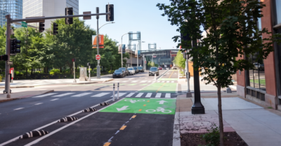The City of St. Louis selects Zebra Family® cycle lane separators for the renovation of historic 7th Street.